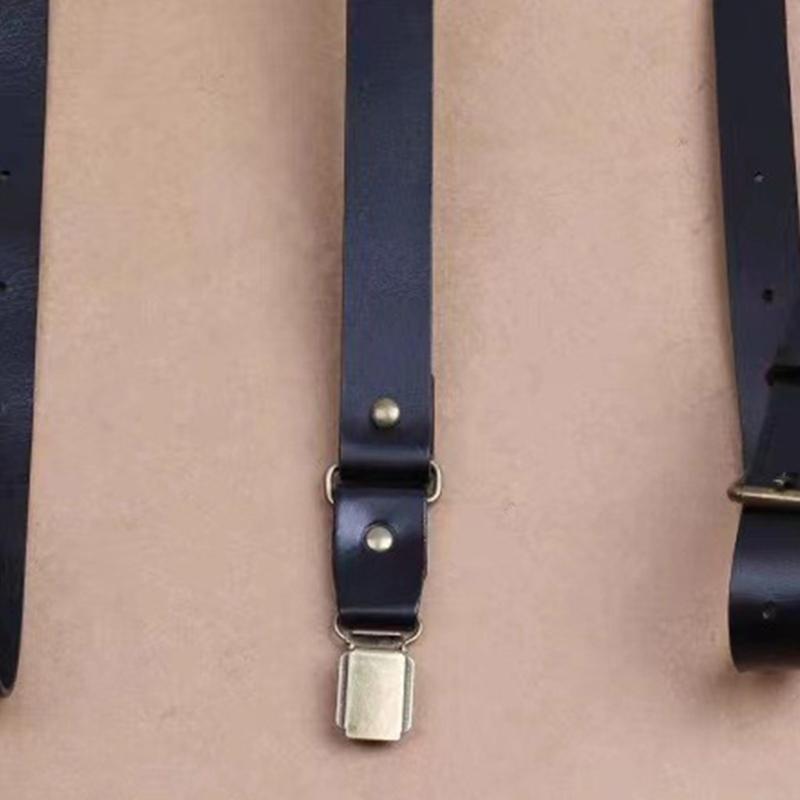 Men'S Formal Wear With Suspenders - 39BD Classical PU Leather Suspenders Straps