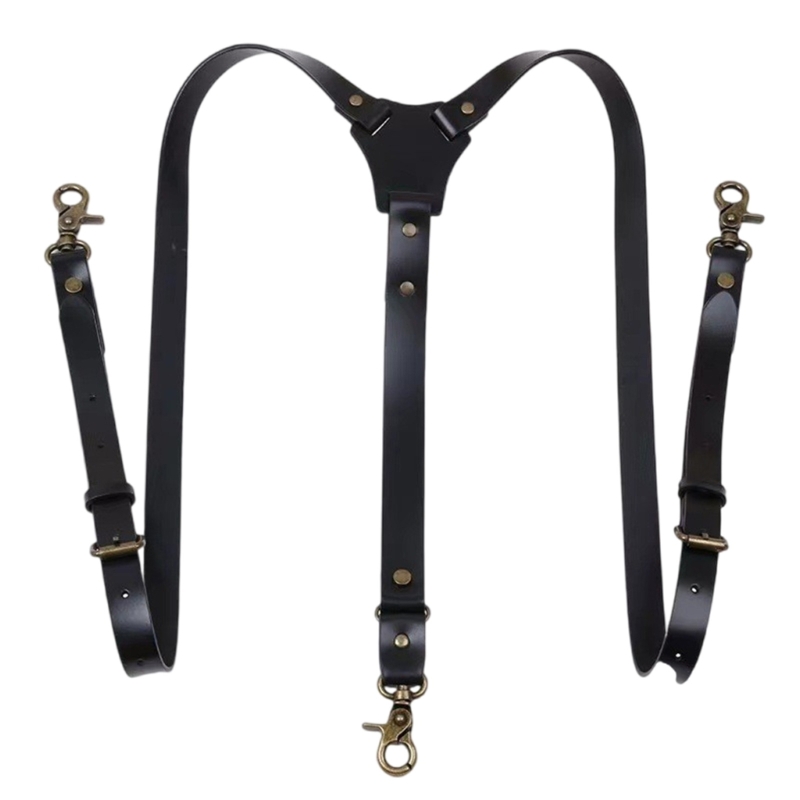 Men'S Formal Wear With Suspenders - Classical PU Leather Suspenders Straps With