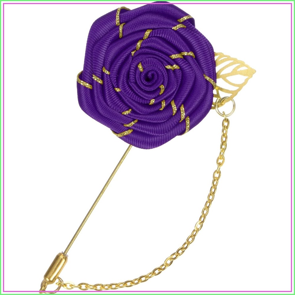 Tuxedo Lapel Pin - Rose Brooch Pin Cloth Rose Flower