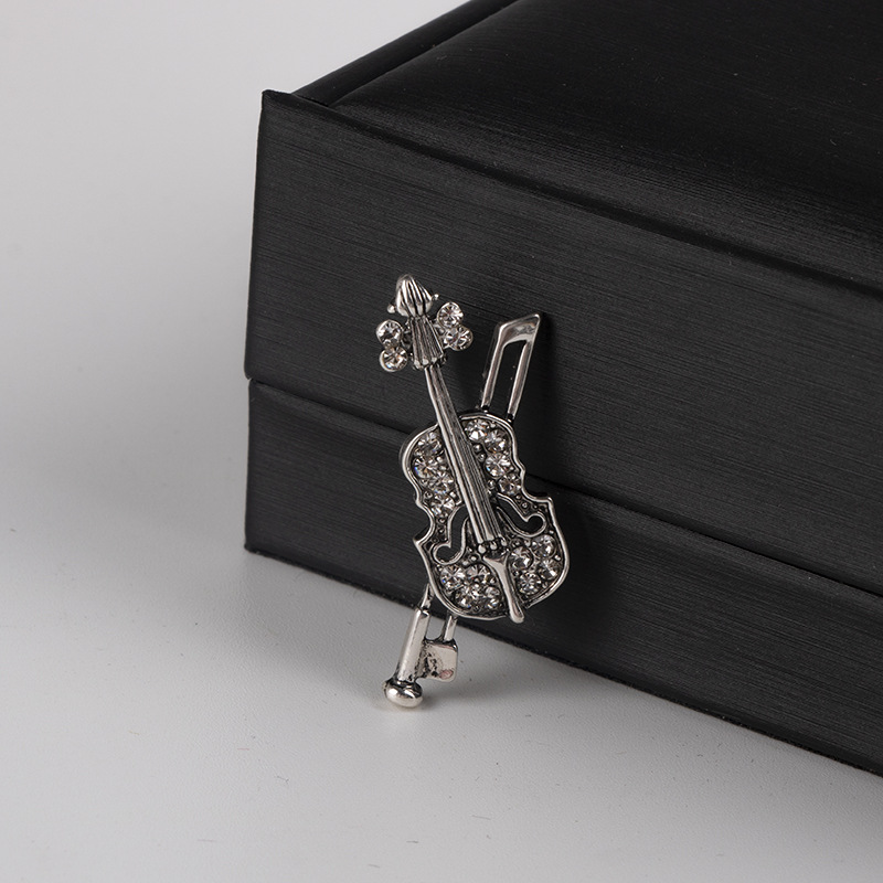Crystal Violin Brooch Jewelry  - Tuxedo Lapel Pin 评论和价格