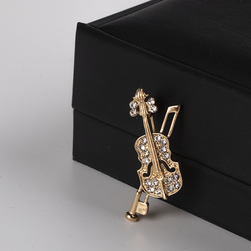Crystal Violin Brooch Jewelry  - Tuxedo Lapel Pin 评论和价格