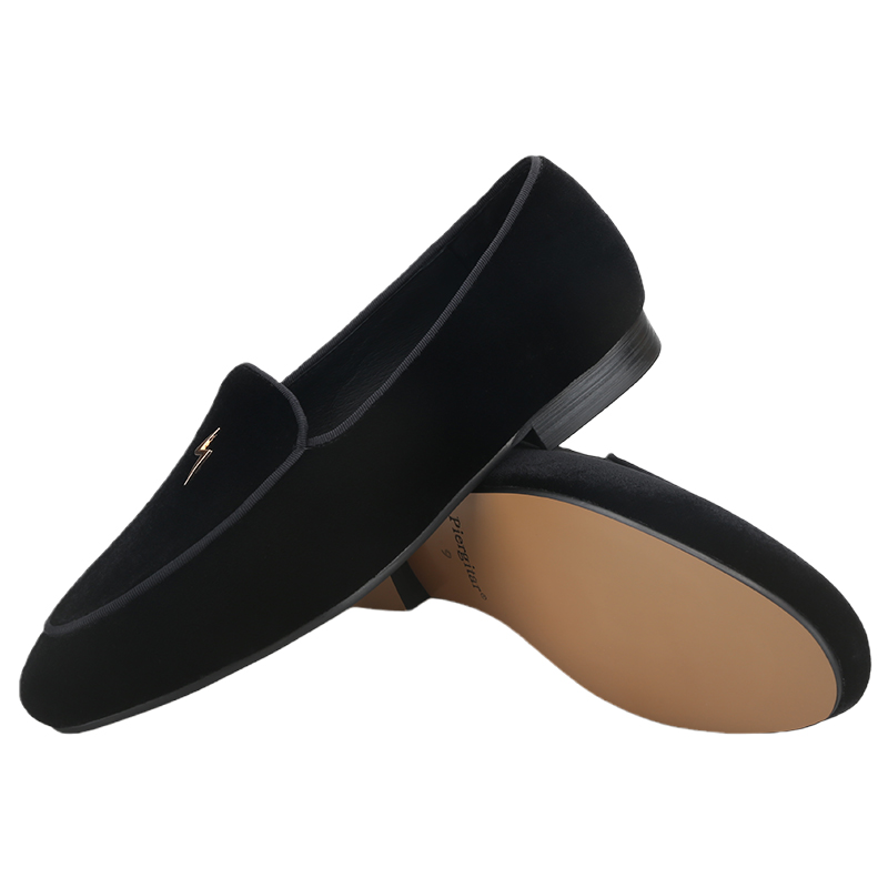 Piergitar Black Color Velvet M - Men'S Formal Wear Slippers 评论和价格