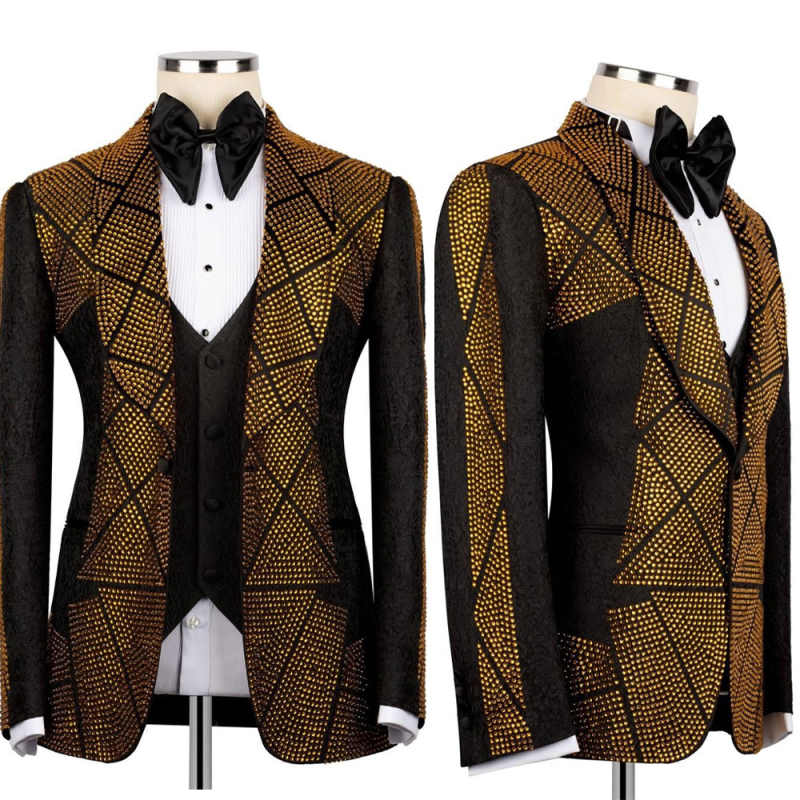 Gold Beads Men Suit Attire For - Men'S Formal Wear Attire 评论和价格
