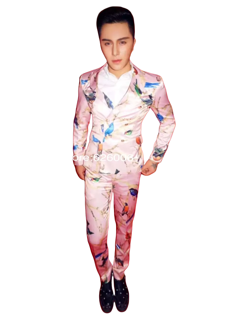 Men's Fashion Flower Pink Bird - Men'S Formal Wear 评论和价格