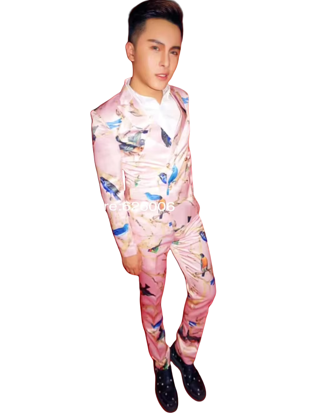 Men's Fashion Flower Pink Bird - Men'S Formal Wear 评论和价格