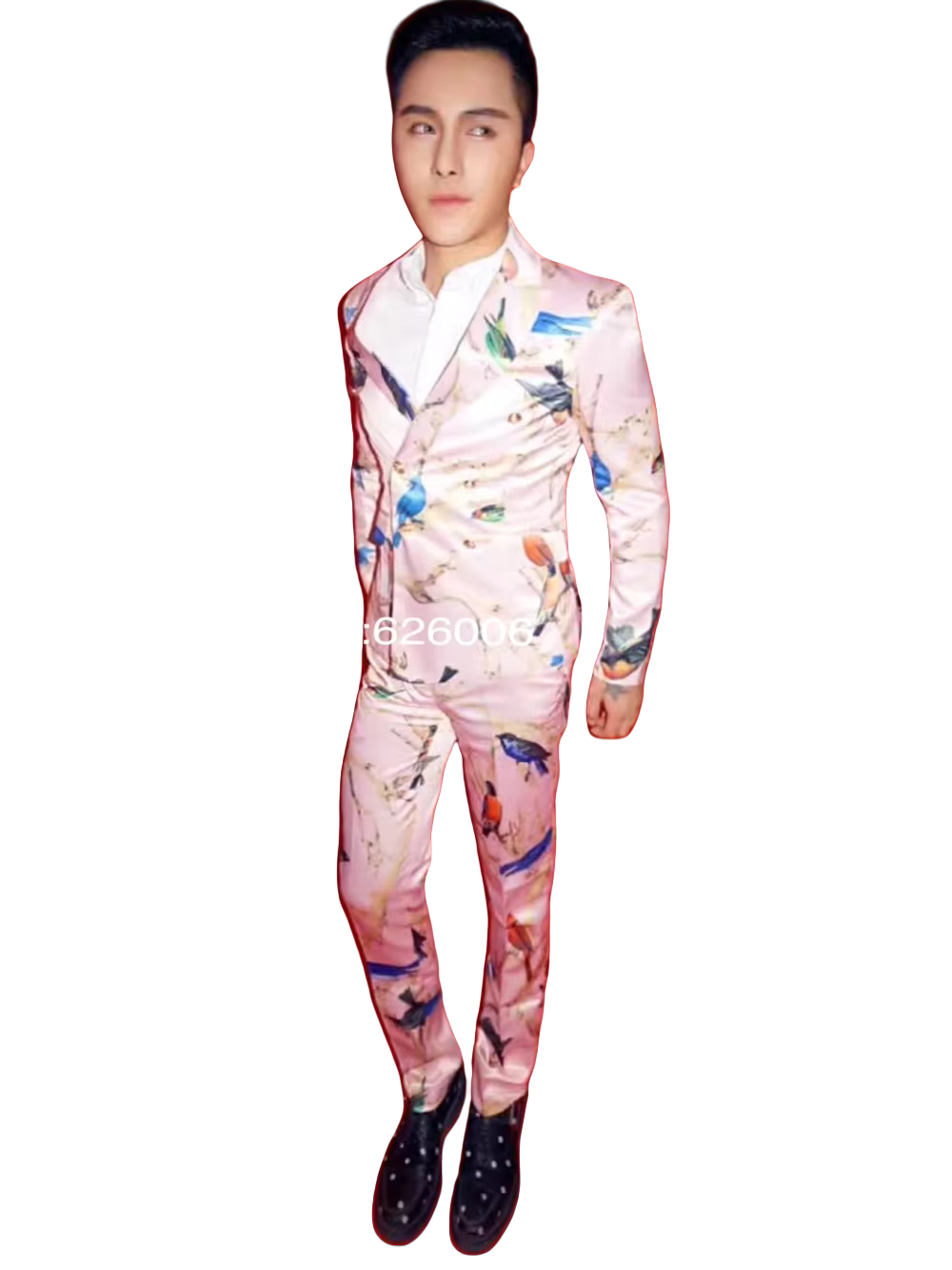 Men's Fashion Flower Pink Bird - Men'S Formal Wear 评论和价格