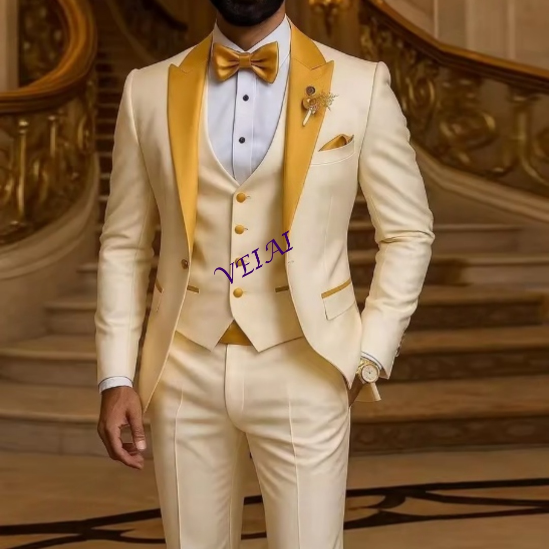 CustomizedGold Collar Ivory Me - Men Formal Wear Wedding 评论和价格