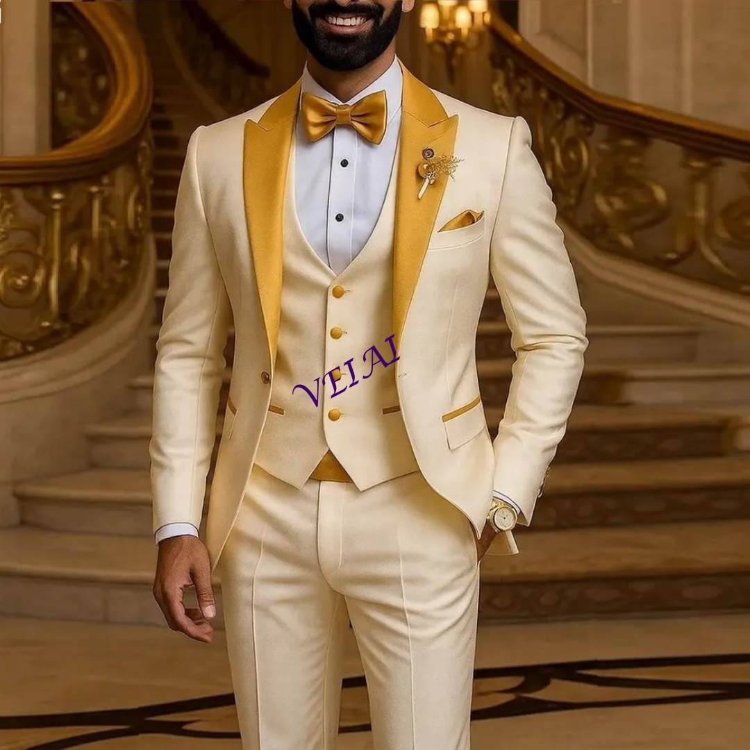 CustomizedGold Collar Ivory Me - Men Formal Wear Wedding 评论和价格