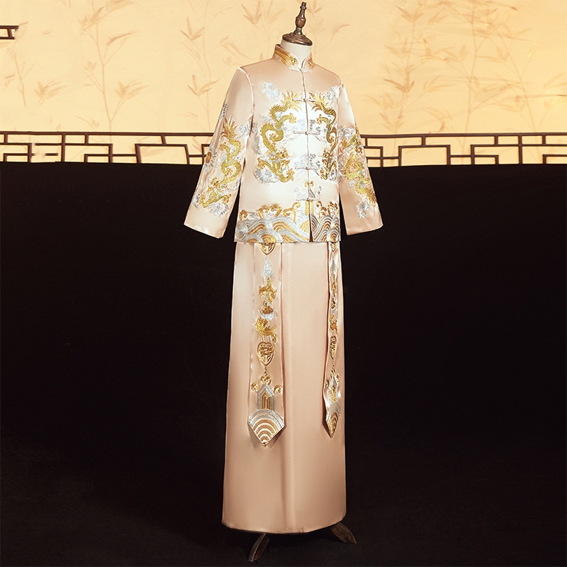 Men Champagne Xiuhe Suit Chine - Men Formal Wear Wedding 评论和价格