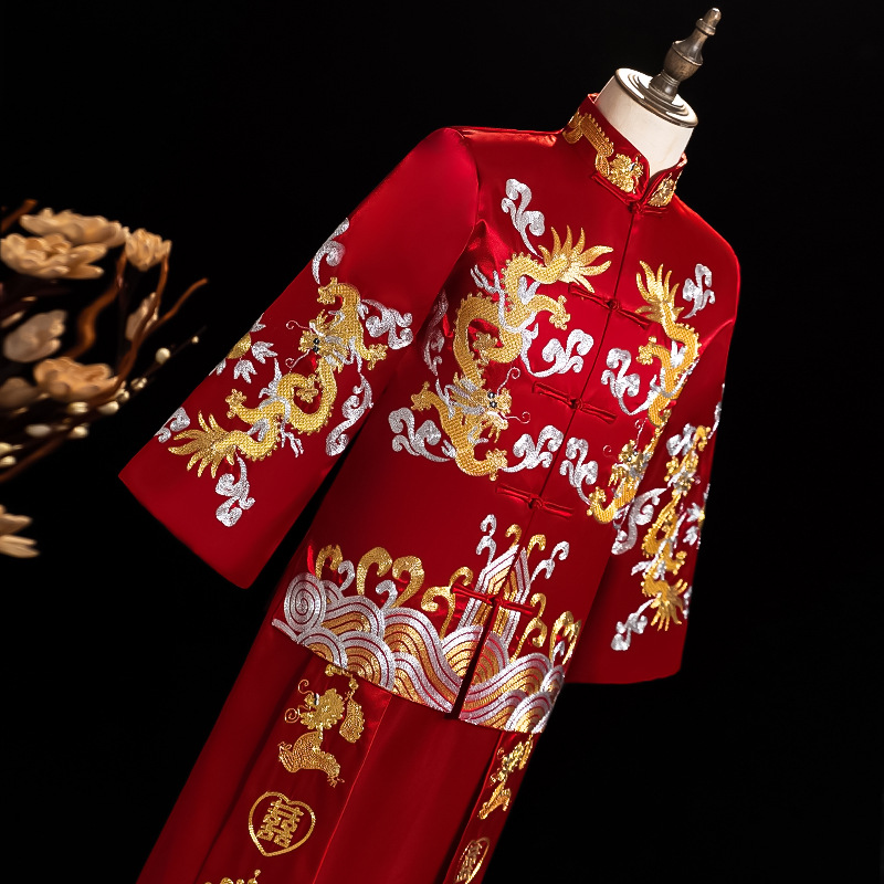 Men Champagne Xiuhe Suit Chine - Men Formal Wear Wedding 评论和价格