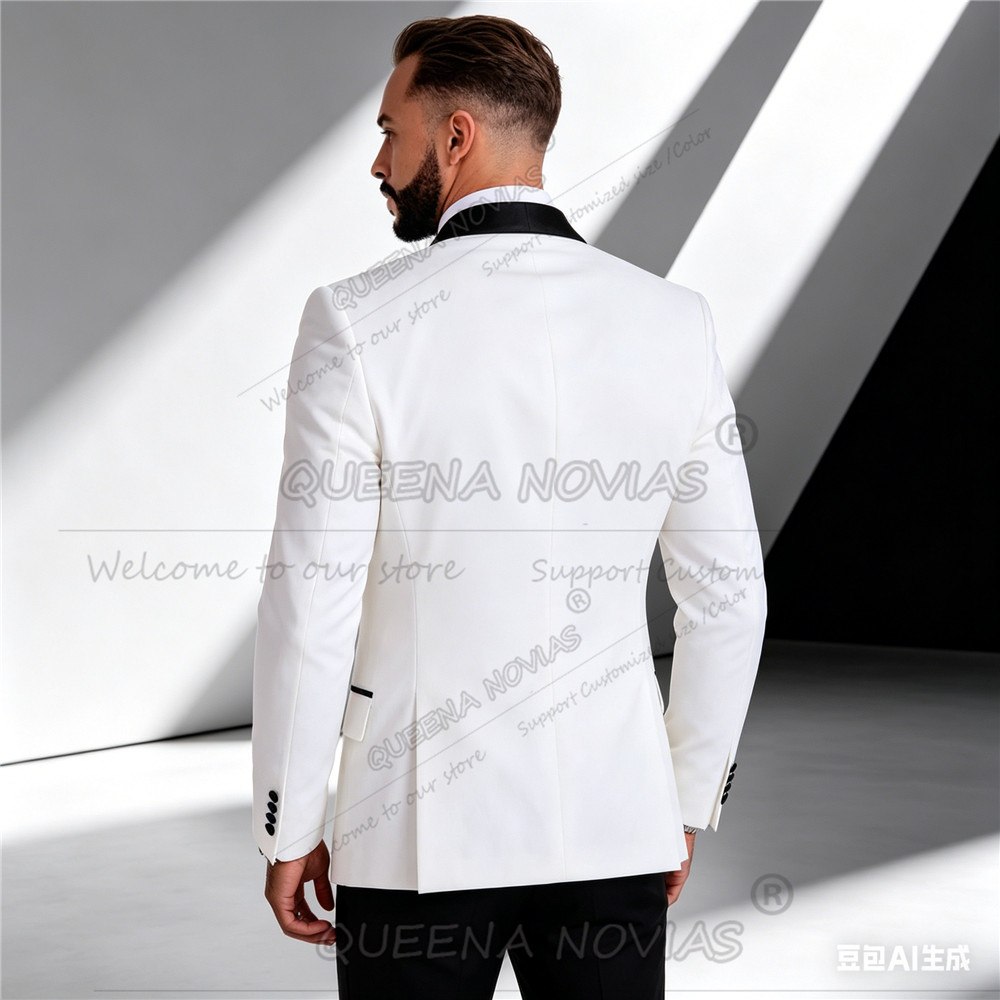 Elegant White Suit Men 3 Piece - Men'S Formal Wear Attire 评论和价格