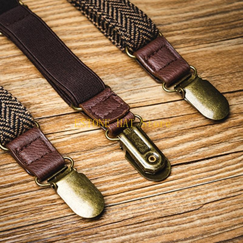 49MF 3 Clip Men Suspenders Ela - Men'S Formal Wear With Suspenders 评论和价格