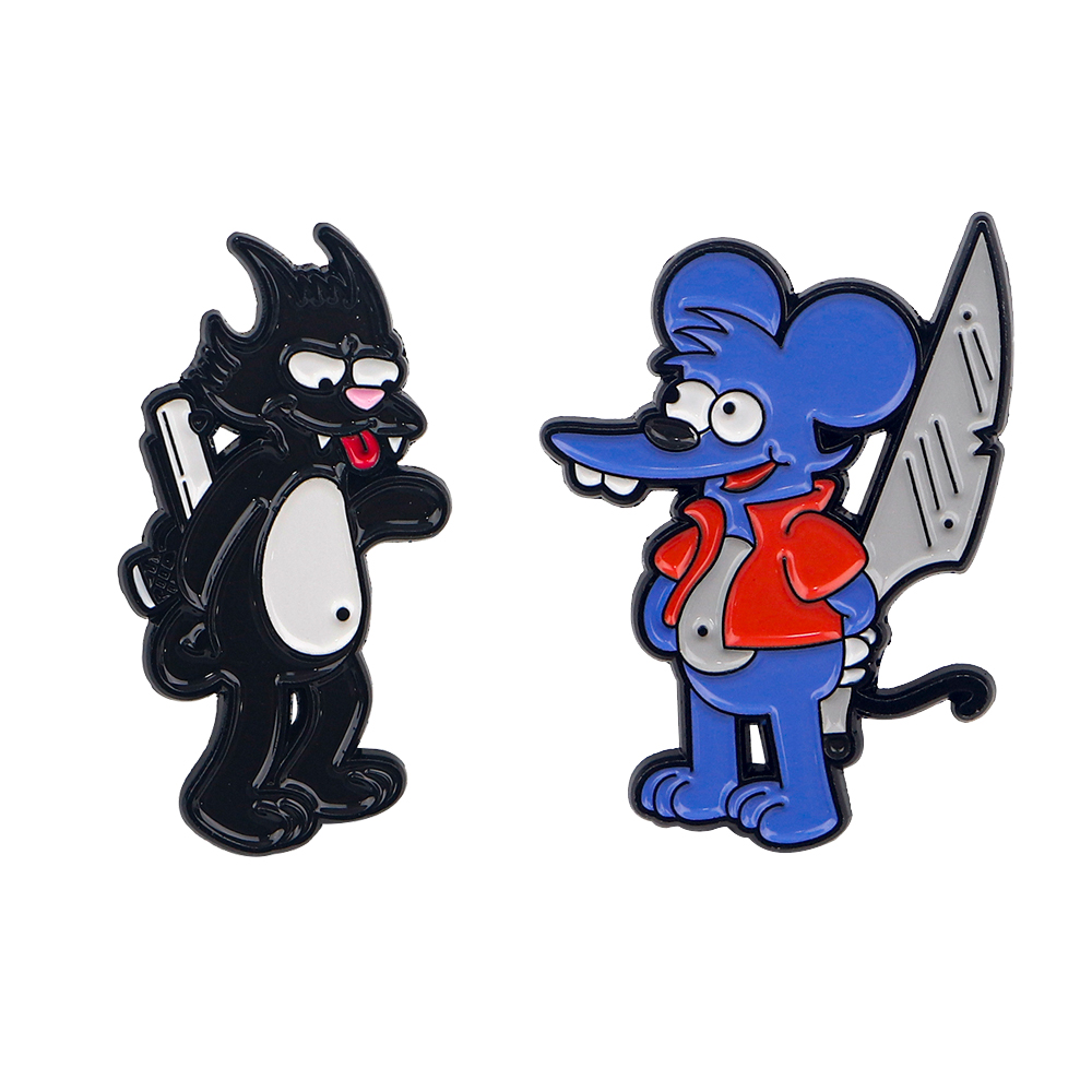 Comedy Cartoon Mouse Cat Soft  - Tuxedo Lapel Pin 评论和价格