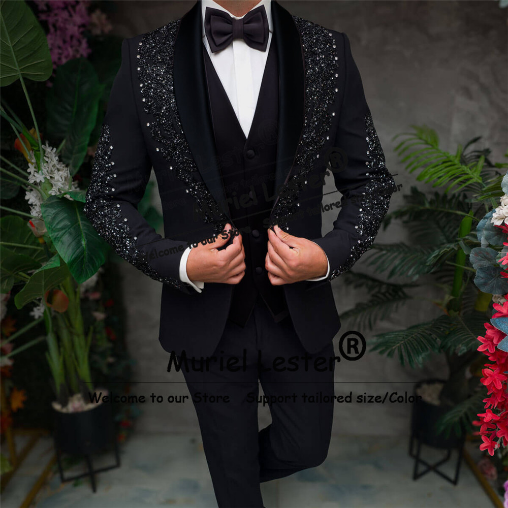 Sparkly Crystals Beaded Suits  - Men'S Formal Wear Attire 评论和价格