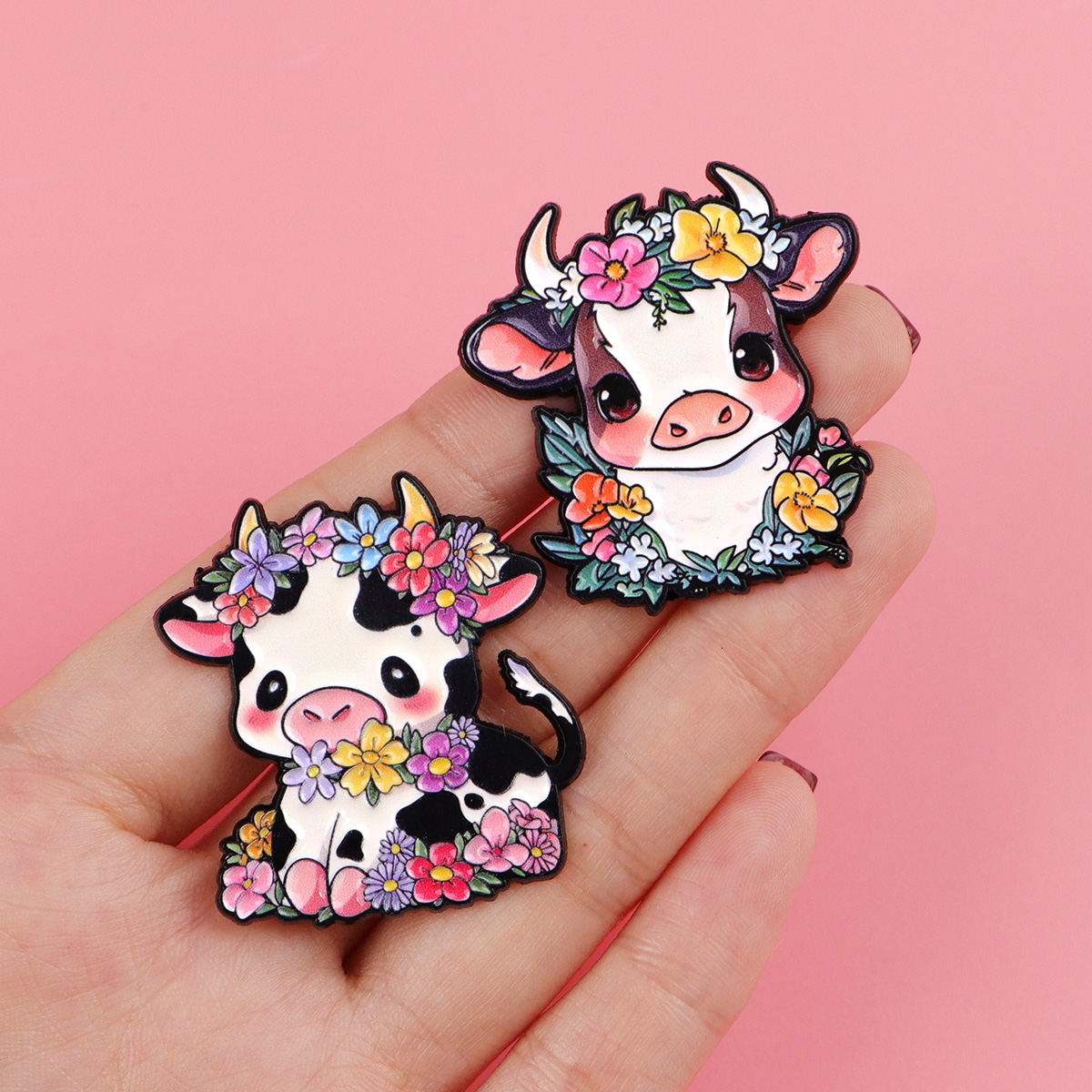 Cute Cartoon Cows Metal Badges - Tuxedo Lapel Pin 评论和价格