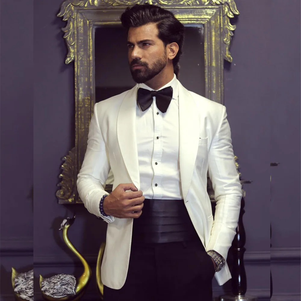 Classic England Style White Ja - Men Formal Wear Wedding 评论和价格