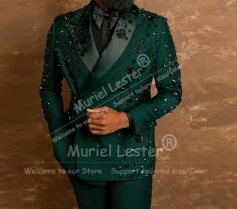 Exclusive Diamond Beaded Suit  - Men'S Formal Wear Attire 评论和价格