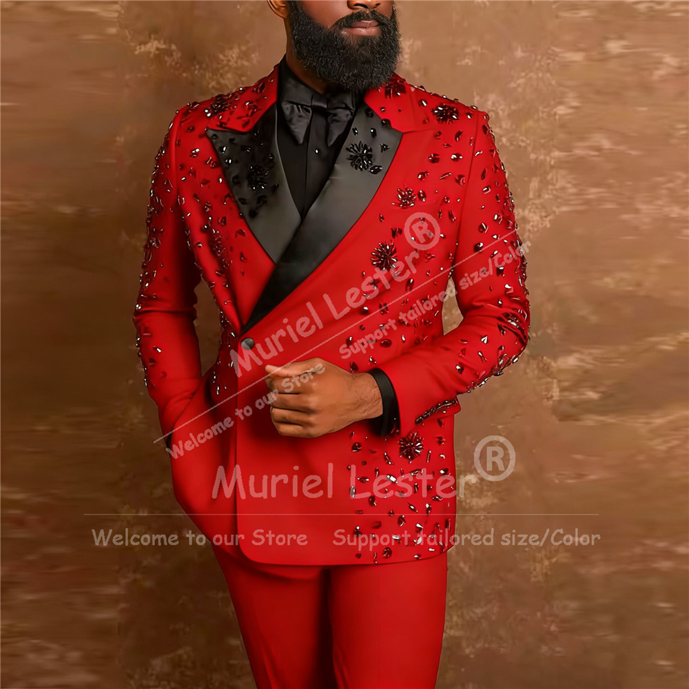 Exclusive Diamond Beaded Suit  - Men'S Formal Wear Attire 评论和价格